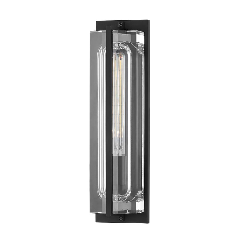 Hawkins - 1 Light Wall Sconce - Aged Brass Finish, Black Brass