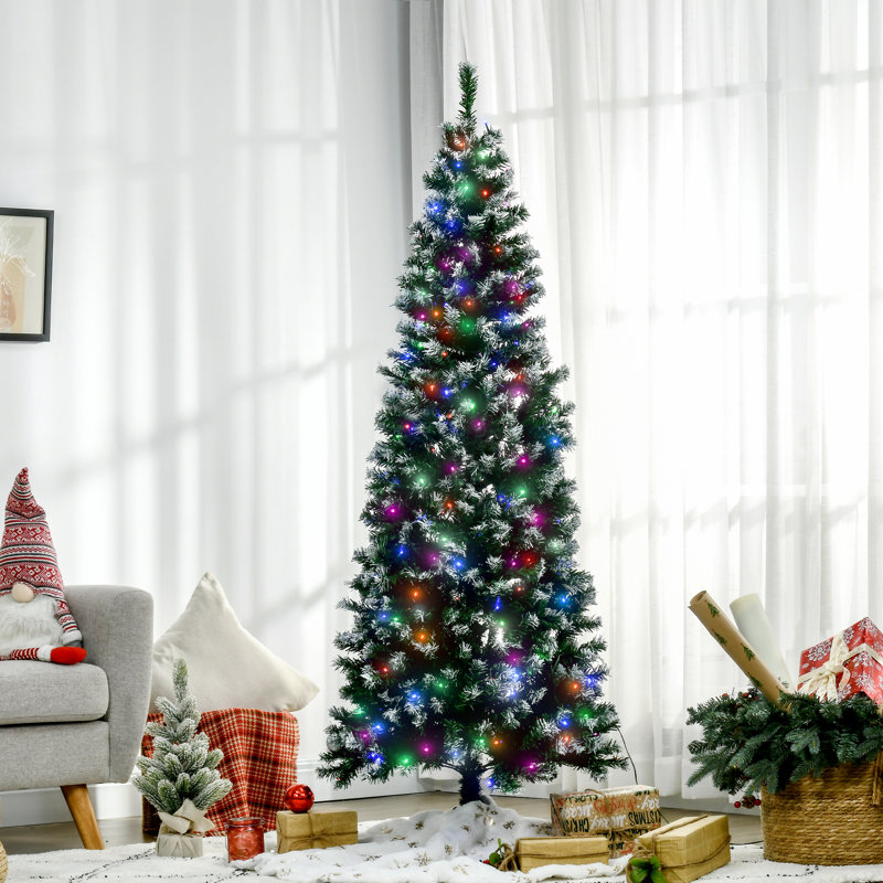 Lighted Artificial Pine Christmas Tree, 5.91ft H x 2.07ft W