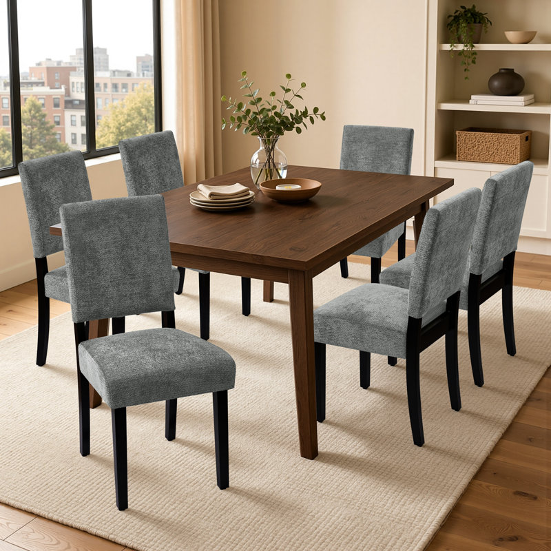 Chaise de salle à manger rembourrée Modern, 6, Grey
