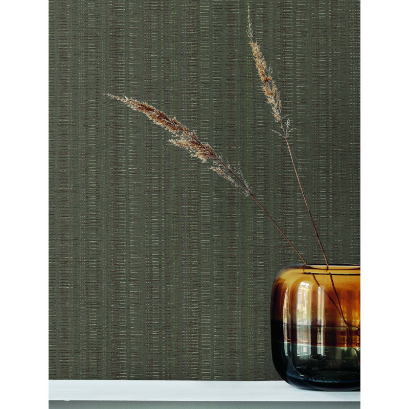 Striped Wallpaper Roll, Umber