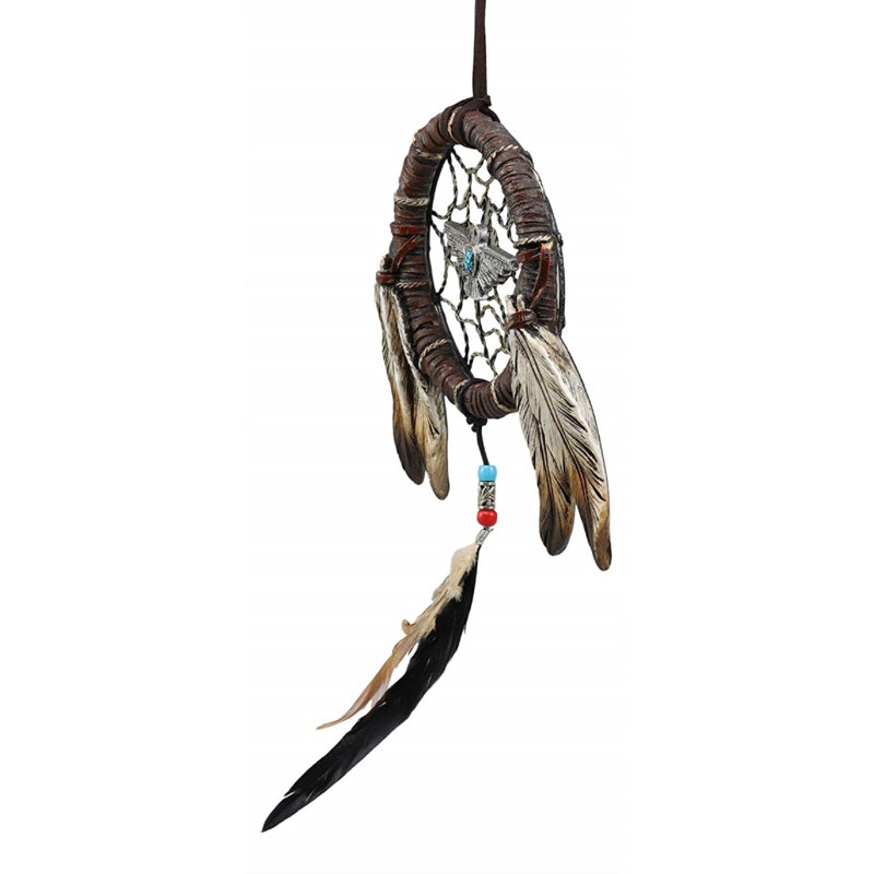 Décoration murale dreamcatcher raven ring indien native american