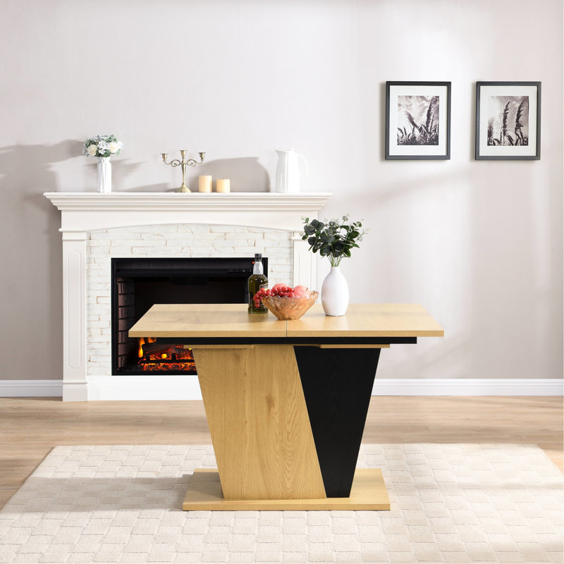 Table extensible de 61,59 pouces avec rangement, style moderne en bois. Structure et base en métal. Plateau de table réglable pour la cuisine, le bureau. Conception fonctionnelle. Et maison, salle à manger, look classique