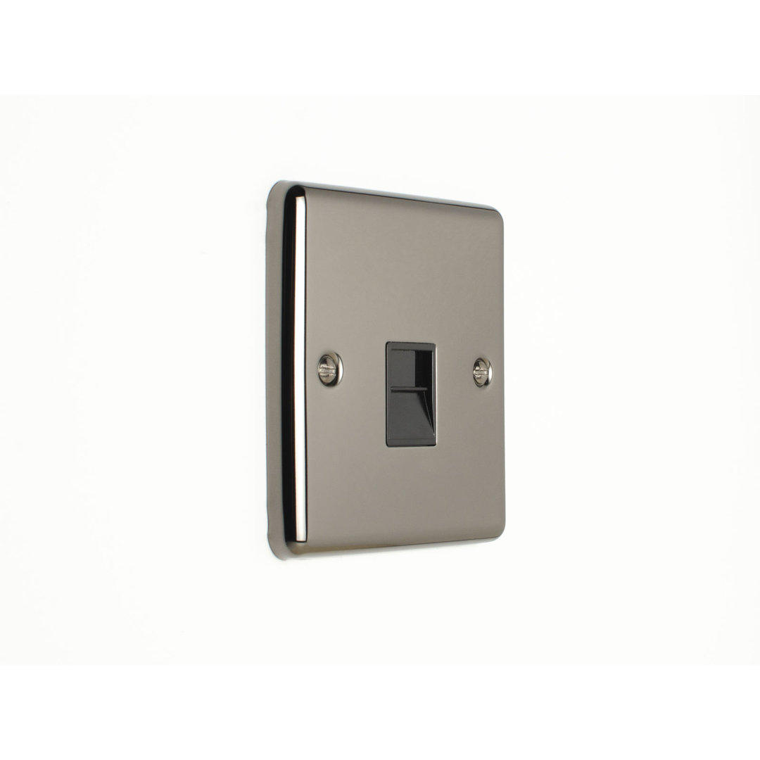 1 Gang Slave Telephone Enhance Range Black Trim Wall Mounted Socket