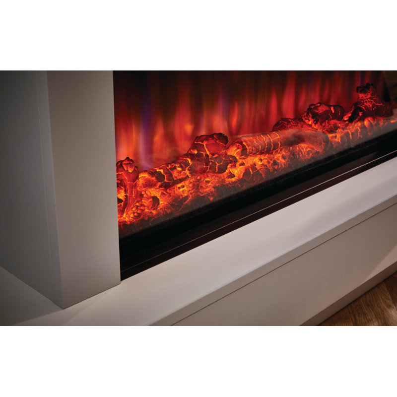 Bourne Suncrest 125cm W White Electric Fireplace