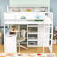 Lit mezzanine simple avec tablettes et garde-robe-764216486