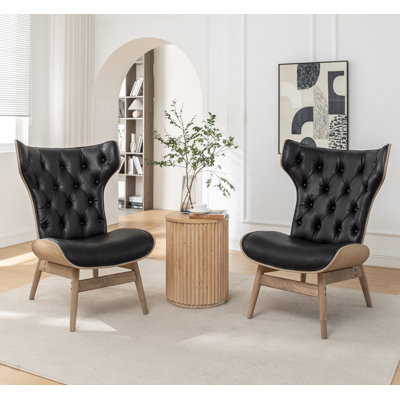 Lexey Upholstered Tufted Wingback Chair