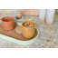 KitchenCraft Idilica Oval Serving Tray with Cork Veneer Base, 38 x 20cm
