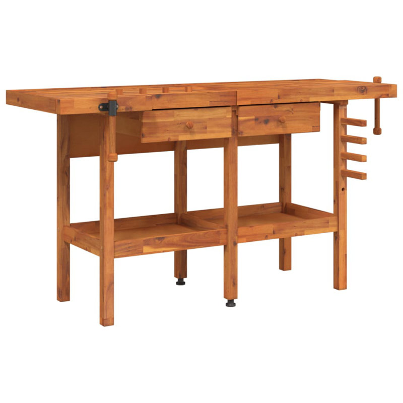 Établi à plateau en bois, H 32,7 po x l 63,8 po x P 24,4 po