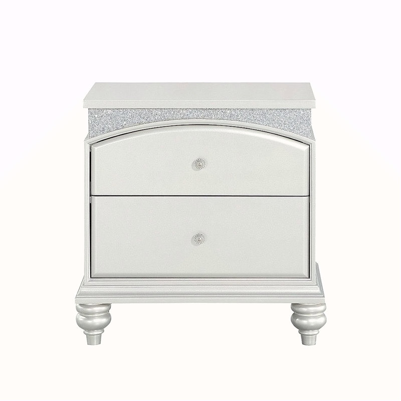 Table de chevet 2 tiroirs, Blanc