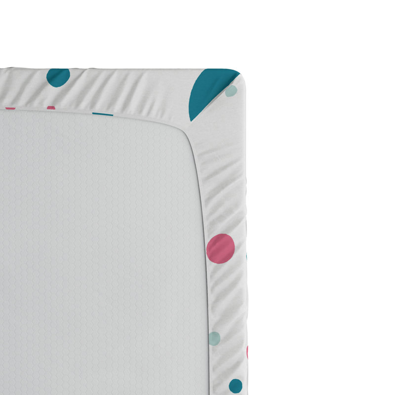 Microfiber Fitted Sheet, Full Fitted Sheet, Blue/Pink Polka Dots