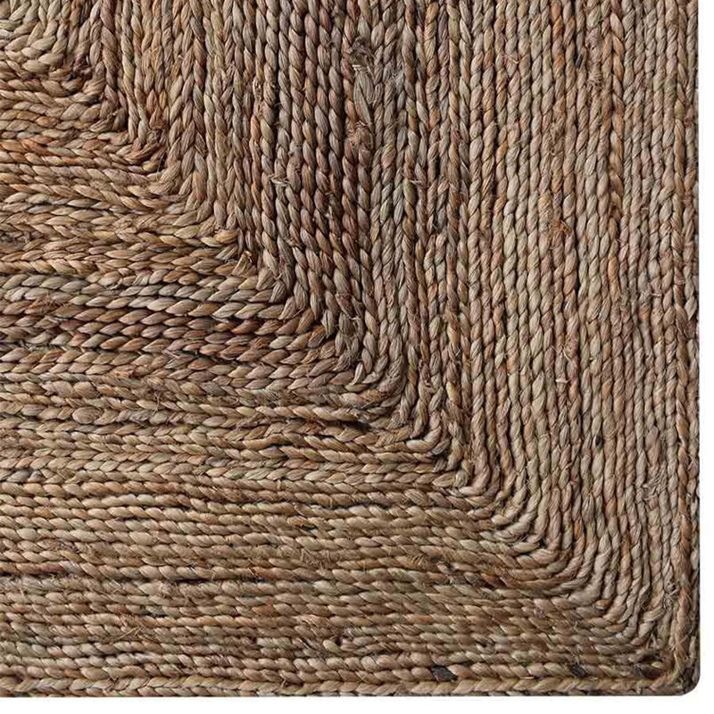 Anley Hand Woven Jute Eco-Friendly Solid Area Rugs - Rectangle, Beige Color, Contemporary Modern Design, Low Pile, Natural Fiber, Outdoor Indoor Handmade Area Rugs for Living Room, Bed Room