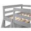 Lit mezzanine simple avec bureau, tablettes et tiroirs - gris, gris moderne et élégant