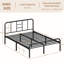 Metal-Framed Bed with High Headboard-1024030405-1038813273