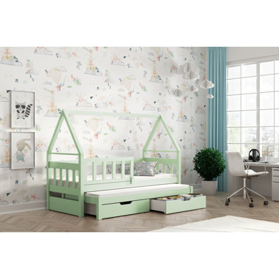 Devin European Toddler (80 x 180cm) Storage Kids Bed with Mattress and with Trundle Bed