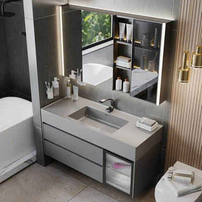 Italian style light luxury bathroom cabinet