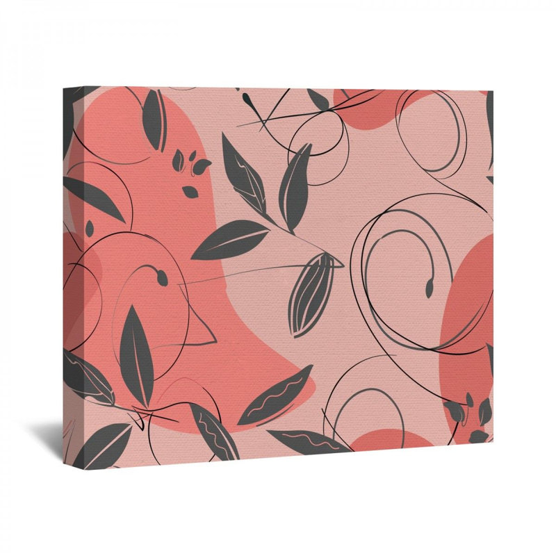 12340_Motif floral encadré sur toile, H 11 po x l 14 po x P 3 po