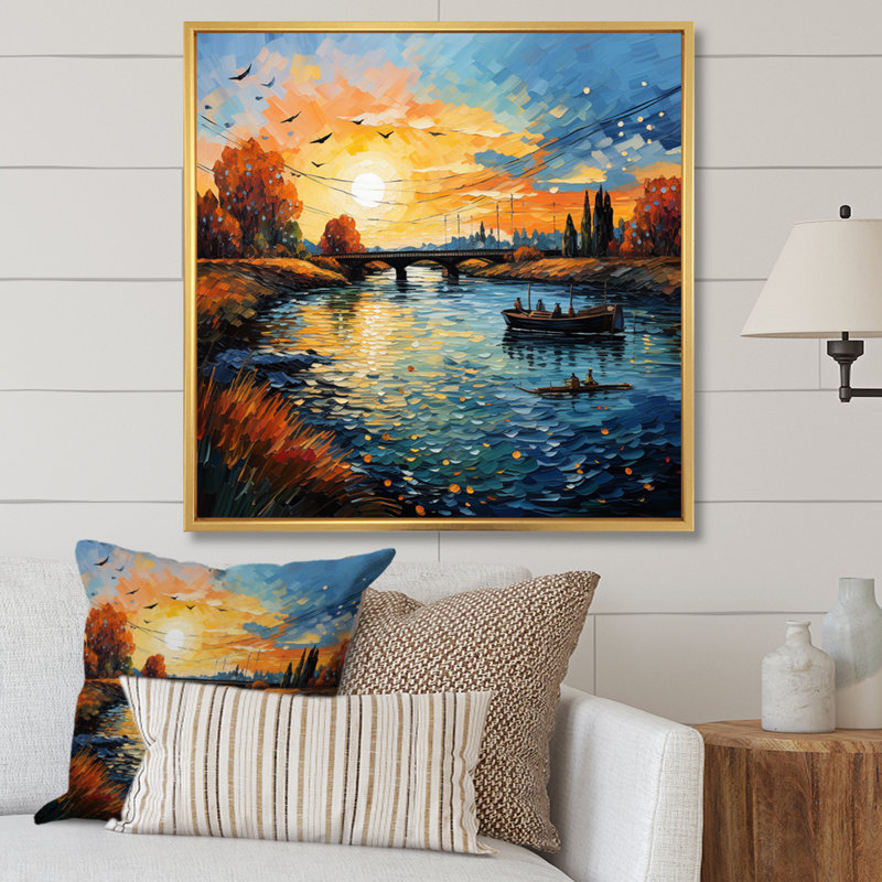 «Vangogh The Bridge At Arles II - Vangogh Wall Art» par Vincent Van Gogh, peinture, H 30 po x l 30 po x P 1 po