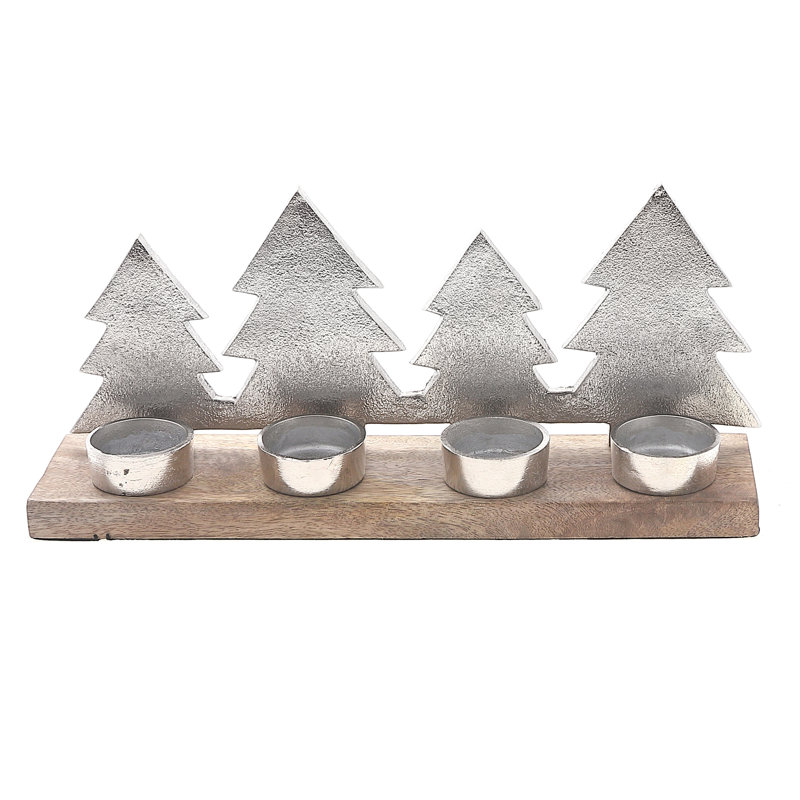 Ih Casadecor 5.5'' H Aluminum Tabletop Tealight Holder, Silver