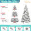 Arbre de Noël de 6 pi avec 752 pointes, branches floquées et à aiguilles dures, installation facile, support - idéal pour décorer le système à charnières enneigées, présentoirs de fête en métal parfaits