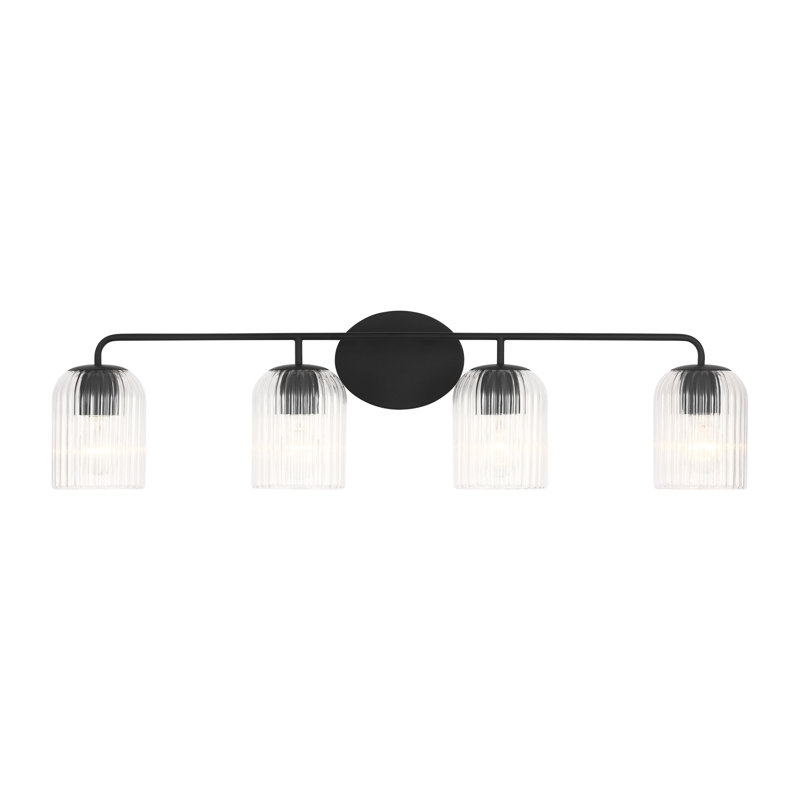 Grand meuble-lavabo Eisele de Génération Éclairage , Nuit noire, H 8,75 po x l 33,75 po x P 6 po, Quatre lumières