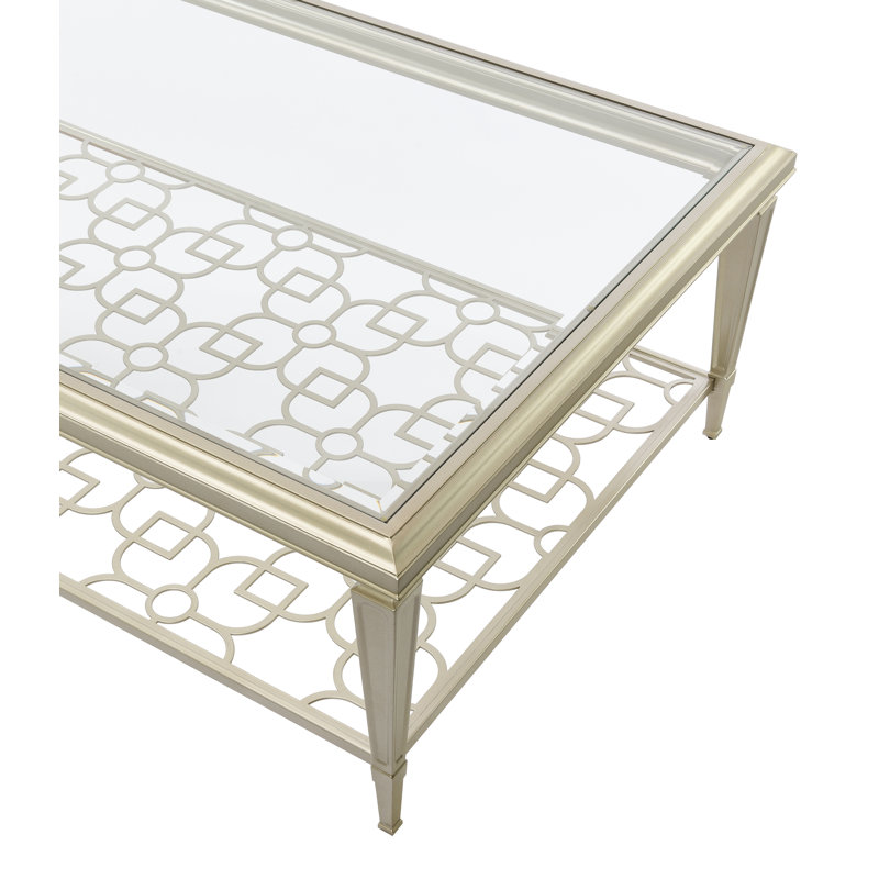 Mayamiko Rectangular Coffee Table in Clear and Silver