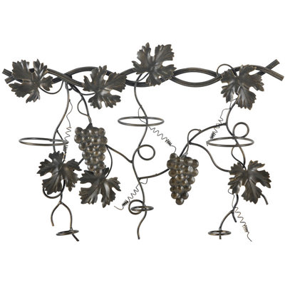 Janetzy 3 Bottle Wall Mounted Wine Bottle Rack in Black