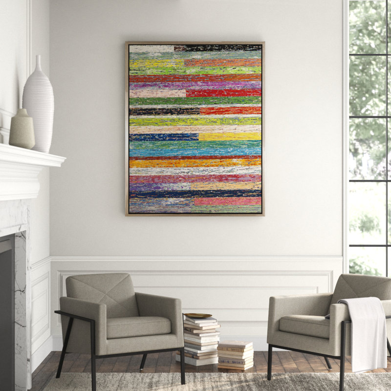 Emblematic Painting, Black Framed, 72" H x 54" W x 2.25" D