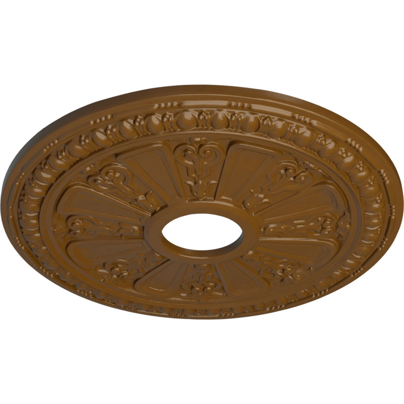 Endurathane Richmond Ceiling Medallion, 18"OD x 1 3/8"P (Fits Canopies up to 2 5/8"), Hand-Painted Frost Finish, Smokey Topaz