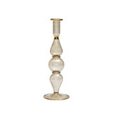 F2023 11'' H Glass Tabletop Candlestick