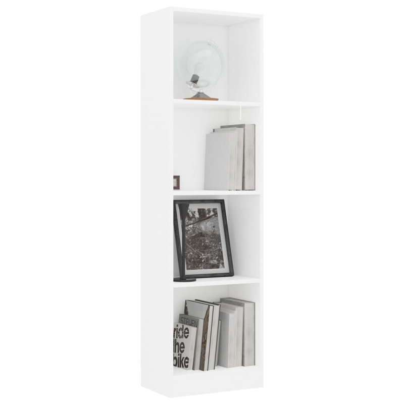 Bibliothèque en bois d'ingénierie, (5 tablettes) H 74,4 po x l 31,5 po x P 11,8 po, Blanc
