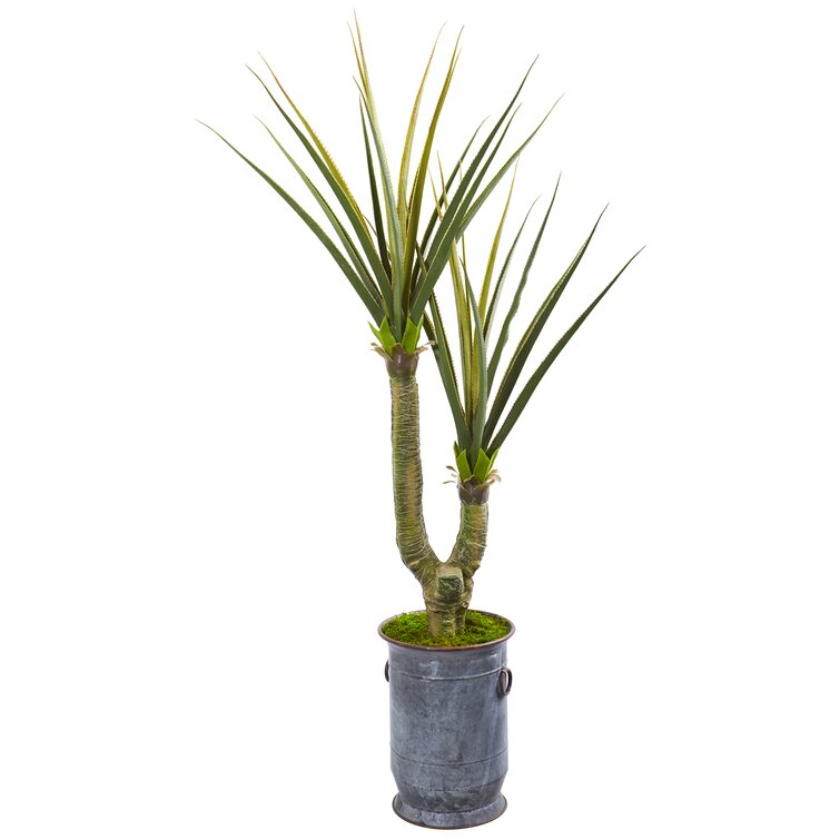 Bayou Breeze 71'' Faux Yucca Plant In Metal Planter 