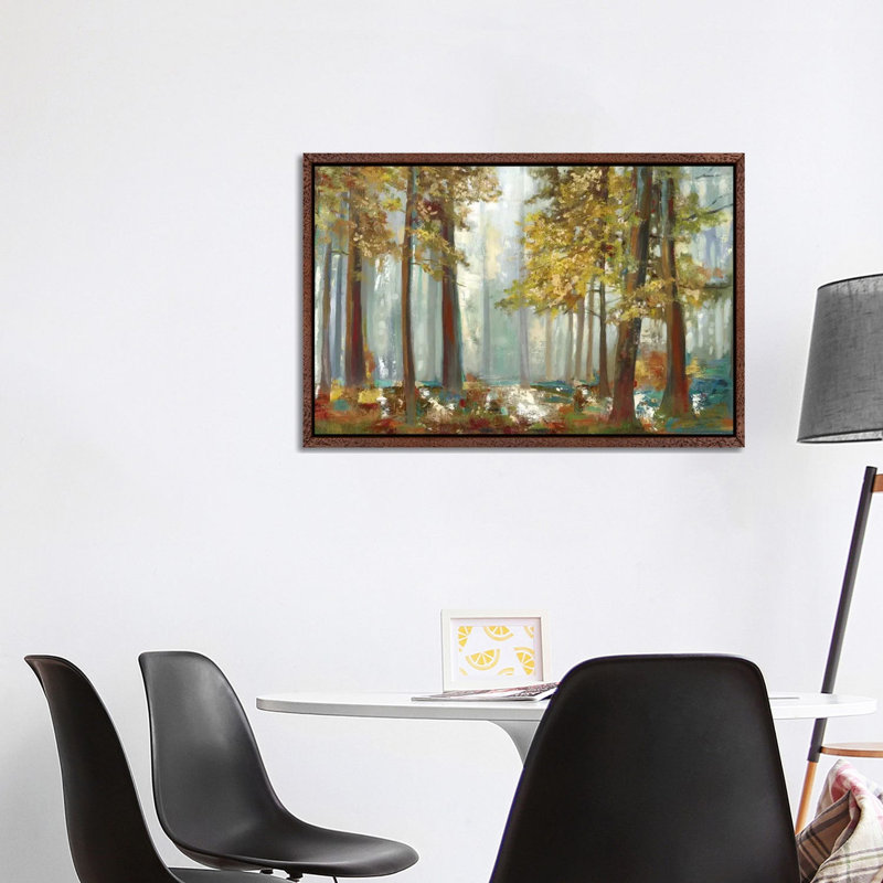 Upon The Leaves by Allison Pearce - Painting on Canvas, Classic Brown Wood Framed Canvas, 101.6 cm H x 66.04 cm W
