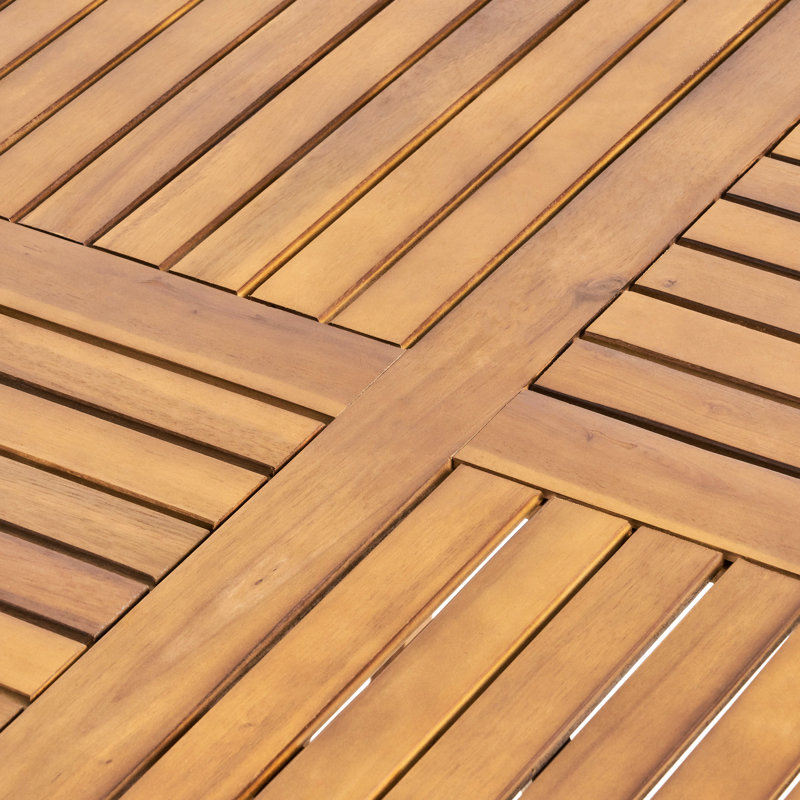 Table de salle à manger d'extérieur en bois 70 po avec plateau décoratif