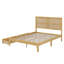 Bed Frame Forged From Rubber Wood, Incorporating Two Integrated Storage Drawers-168955722-168955727