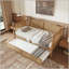 Lit de jour simple en rotin avec lit gigogne simple-1012632161
