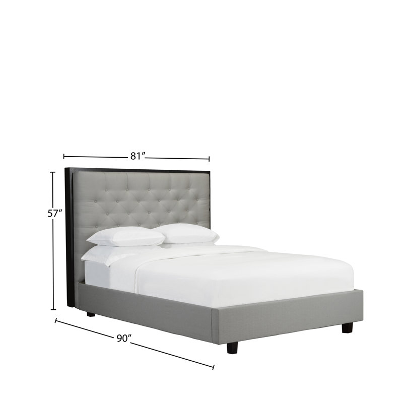 Lit plateforme en tissu d’ameublement Hatherleigh, Très grand, Gris
