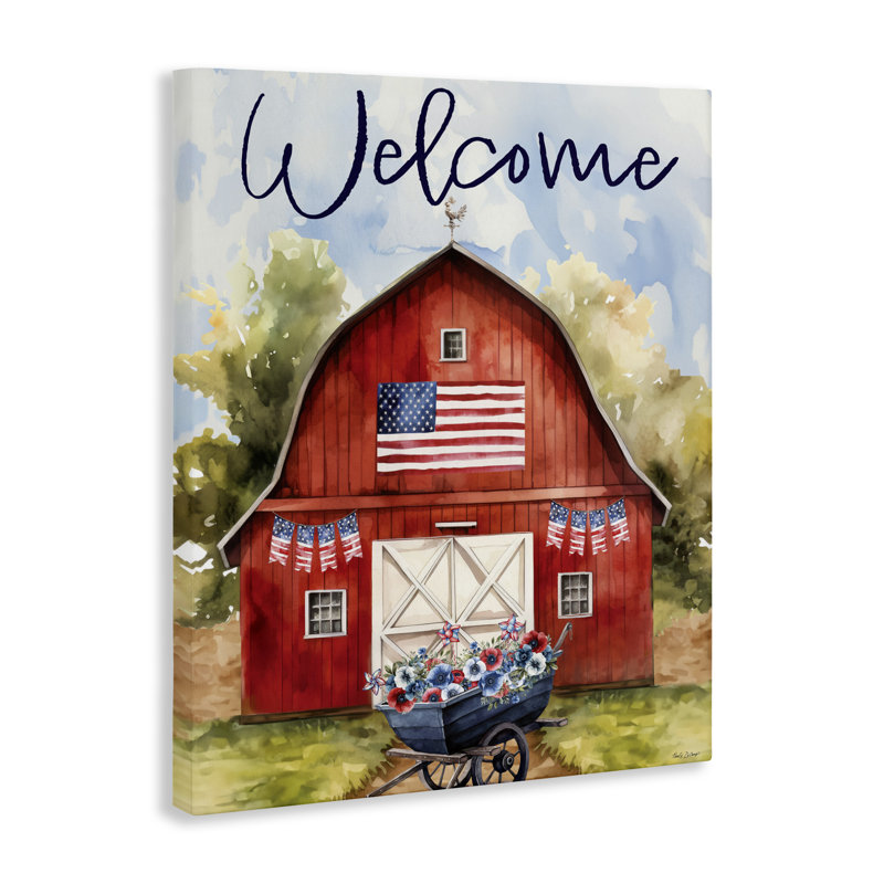 Toile de bienvenue «American Countryside», conception par Nicole DeCamp, H 30 po x l 24 po