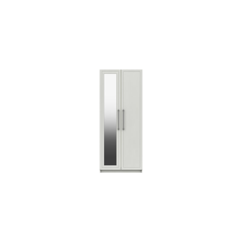 Allenna 2 Door Manufactured Wood Wardrobe, White Gloss