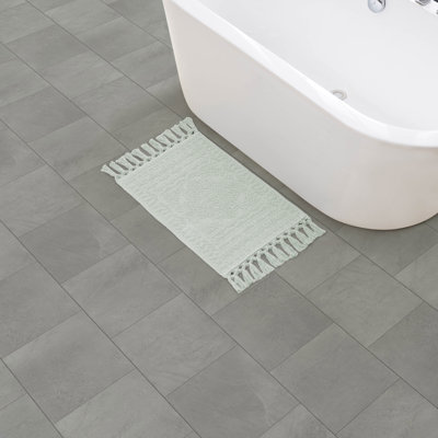 French Connection Nellore Fringe Machine Washable Cotton Bath Rug