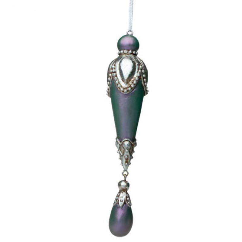 20cm Finial Ornament, Iridescent Purple