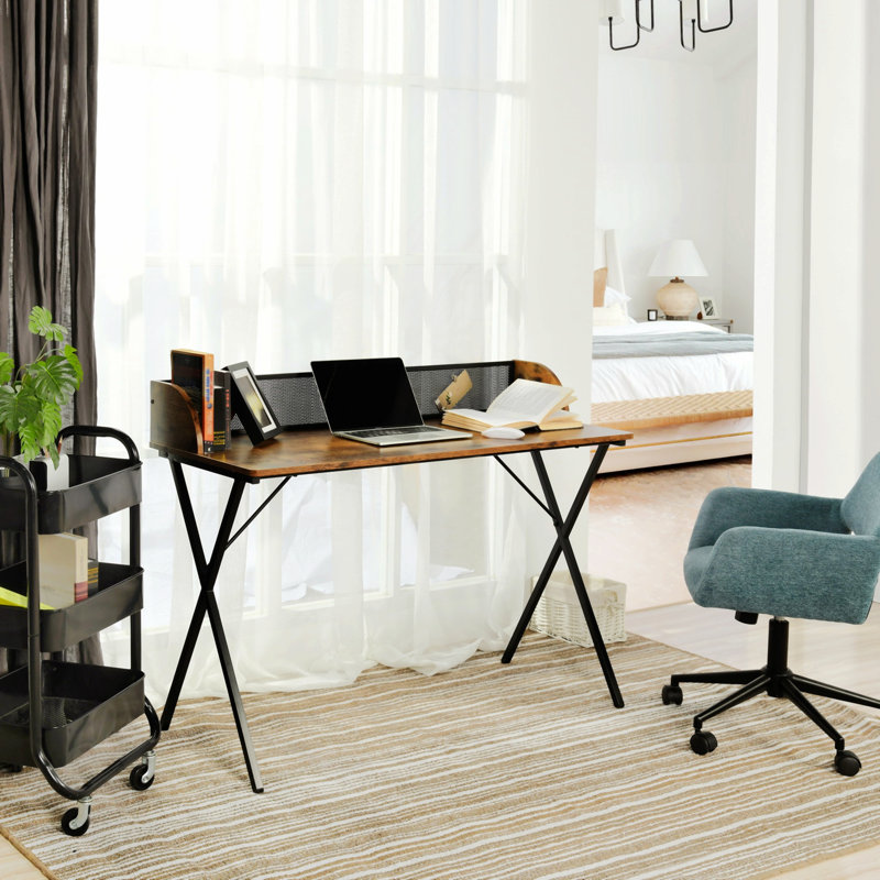 Ventina Iron Writing Desk, 35.4" H x 47.2" W x 19.7" D