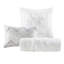 Ensemble de literie élégant en polyester blanc 7 pièces, design capitonné pour la maison