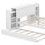 Lit plateforme Henlee Katelon avec tablettes coulissantes et lit gigogne simple-1412131345