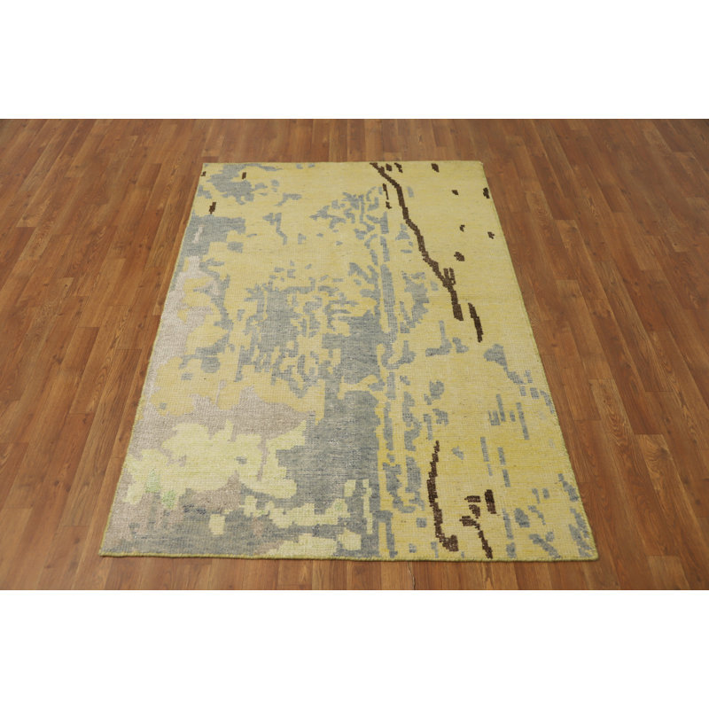 Tapis oriental moderne fait à la main 4 x 6 po