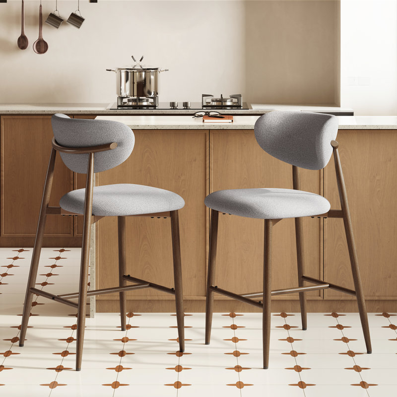 Tabouret de comptoir rembourré Westhampton, Gris, 2