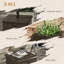 Base de parasol d'extérieur 3 en 1 - Table basse, pot à fleurs, capacité de 175 lb-324503097