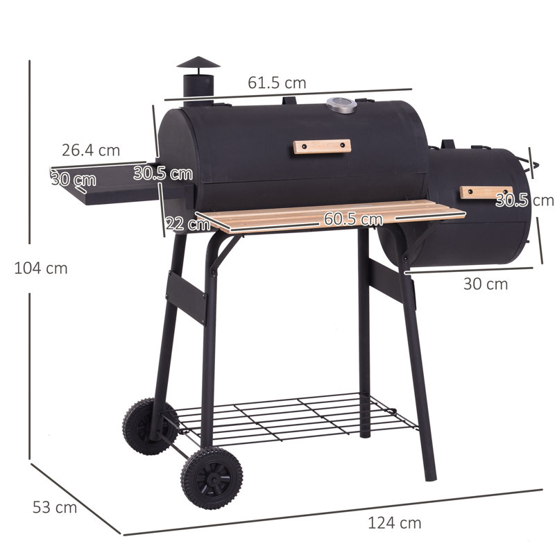 Dakota Fields Bailen 124cm W Charcoal Grill