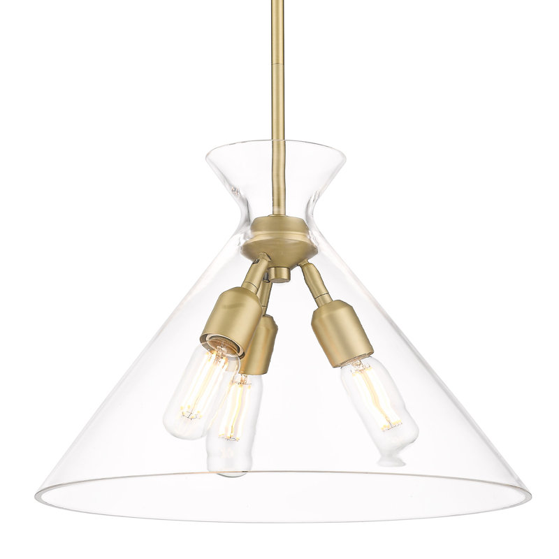 Elegant Malta Brushed Champagne Bronze Pendant Light with Clear Glass