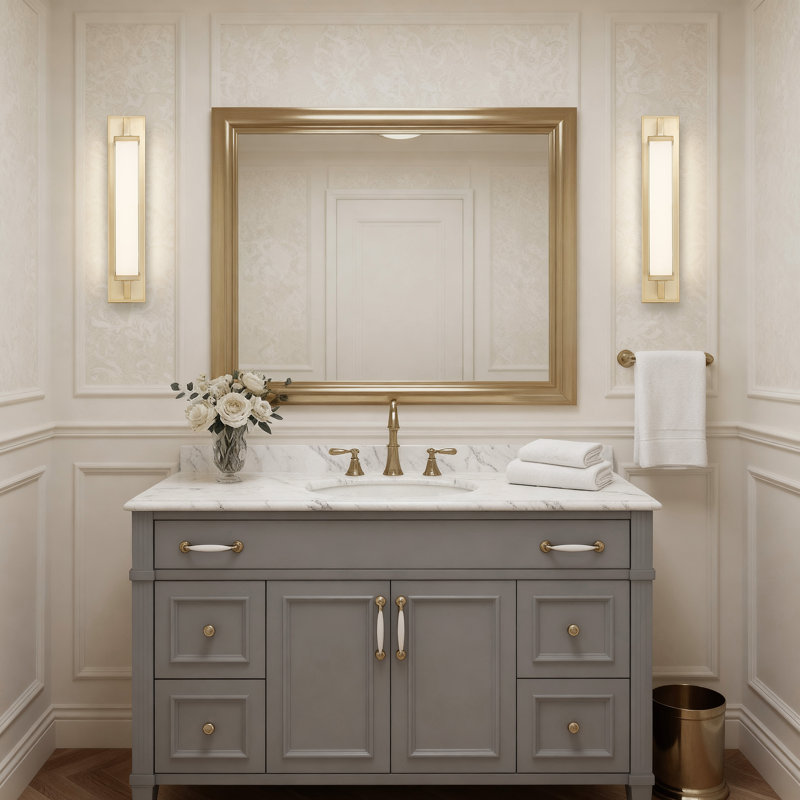 Empire 22 inch LED Bathroom Vanity Light, 4.5" H x 22" W x 4" D, Antique Brass