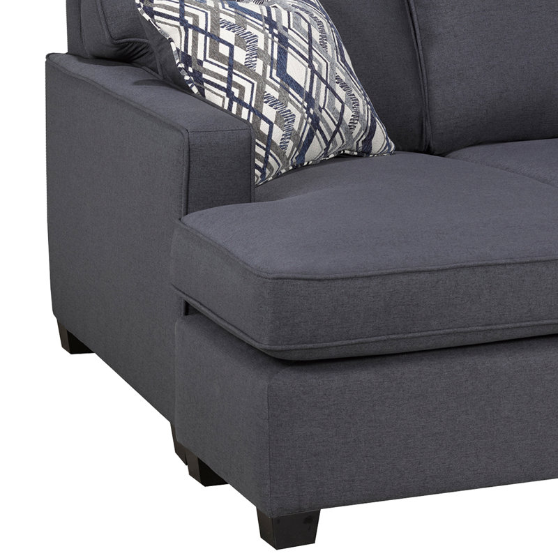 Canapé modulaire incurvé Clelio, gris anthracite (LHF), Polyester gris anthracite